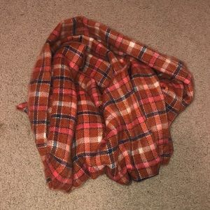 Orange Plaid Loft Infinity Scarf